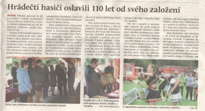 Hrádečtí hasiči oslavili 110 let od svého založení (Hutník, 24. 7. 2018)