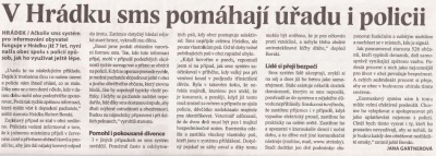 V Hrádku sms pomáhají úřadu i policii (Horizont 10. 12. 2013)