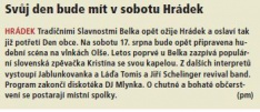 Svůj den bude mít v sobotu Hrádek (Hutník 14. 8. 2013)