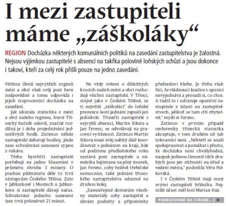 I mezi zastupiteli máme "záškoláky" (Hutník 15. 1. 2014)