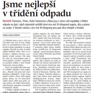 Jsme nejlepší v třídění odpadu (Hutník 2. 10. 2013)