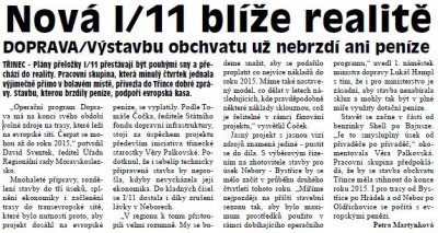 Nová I/11 blíže realitě (Hutník 20. 3. 2013)