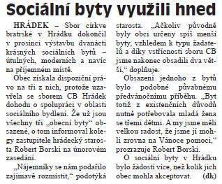 Sociální byty využili hned (Hutník 22. 2. 2012)