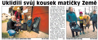 Uklidili svůj kousek matičky Země (Hutník 24. 4. 2013)