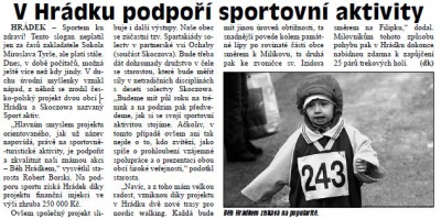 V Hrádku podpoří sportovní aktivity (Hutník 27. 3. 2013)