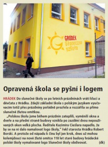 Opravená škola se pyšní i logem (Hutník 28. 8. 2013)