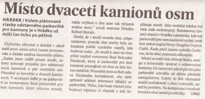 Místo dvaceti kamionů osm (Horizont 3. 12. 2013)