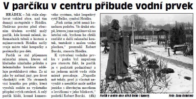 V parčíku v centru přibude nový prvek (Hutník 3. 4. 2013)