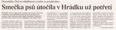 Smečka psů útočila v Hrádku už potřetí (Horizont 5. 11. 2013)