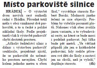 Místo parkoviště silnice (Hutník 8. 2. 2012)