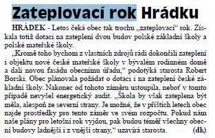 Zateplovací rok v Hrádku (Hutník 9. 1. 2013)