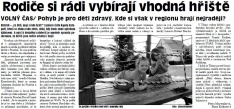 Rodiče si rádi vybírají vhodná hřiště (Hutník 9. 5. 2013)