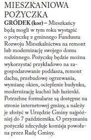 MIESZKANIOWA POŻYCZKA (Głos Ludu 10. 9. 2015)