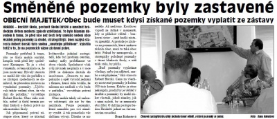 Směněné pozemky byly zastavené (Hutník 11. 7. 2012)