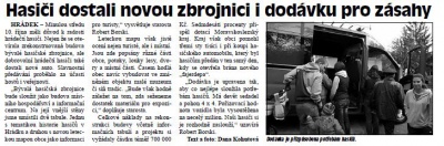 Hasiči dostali novou zbrojnici i dodávku pro zásahy (Hutník 17. 10. 2012)