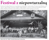 Trzy dni zabawy na najwyzszym poziomie, Festiwal z niepowtarzalna (Głos Ludu 4. 8. 2015)