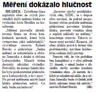 Měření dokázalo hlučnost (Hutník 5. 12. 2012)