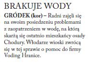 Brakuje wody (Głos Ludu 11. 7. 2015)