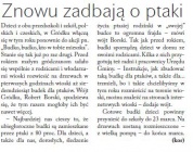 Znowu zadbają o ptaki (Głos Ludu 17. 3. 2015)