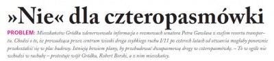 »Nie« dla czteropasmówki (Głos Ludu 28. 4. 2015)