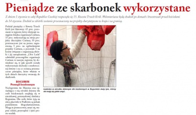 Pieniądze ze skarbonek wykorzystane (Głos Ludu 3. 1. 2015)