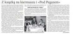 Z książką na kiermaszu i »Pod Pegazem« (Głos Ludu 1. 12. 2015)