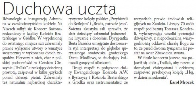 Duchowa uczta (Głos Ludu 10. 12. 2015)