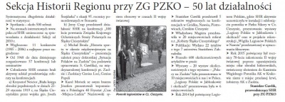 Sekcja Historii Regionu przy ZG PZKO – 50 lat działalności (Głos Ludu 5. 12. 2015)