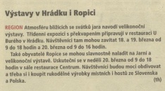 Výstavy v Hrádku i Ropici (Hutník 16. 3. 2016)