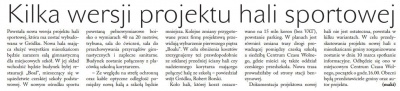 Kilka wersji projektu hali sportowej (Głos Ludu 5. 3. 2016)