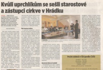 Kvůli uprchlíkům se sešli starostové a zástupci církve v Hrádku (Horizont 12. 4. 2016)