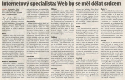 Internetový specialista: Web by se měl dělat srdcem (Horizont 21. 6. 2016)