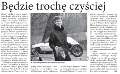 Będzie trochę czyściej (Głos Ludu 31. 3. 2016)