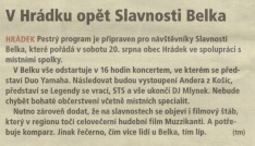 V Hrádku opět slavnosti Belka (Hutník 17. 8. 2016)