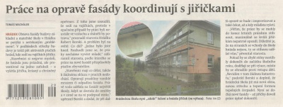 Práce na opravě fasády koordinují s jiřičkami (Hutník 20. 7. 2016)