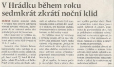 V Hrádku během roku sedmkrát zkrátí noční klid (Hutník 21. 9. 2016)