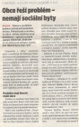 Obce řeší problém - nemají sociální byty (Horizont 30. 8. 2016)