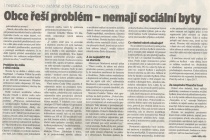 Obce řeší problém - nemají sociální byty (Horizont 30. 8. 2016)