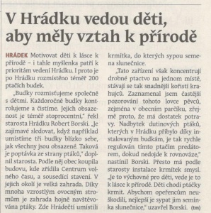 V Hrádku vedou děti, aby měly vztah k přírodě (Hutník 14. 12. 2016)