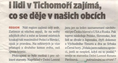 Lidi v Tichomoří zajímá, co se děje v našich obcích (Horizont 7. 2. 2017)