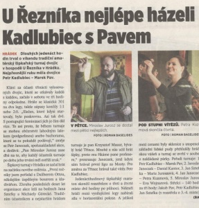 U Řezníka nejlépe házeli Kadlubiec s Pavem (Horizont 4. 4. 2017)