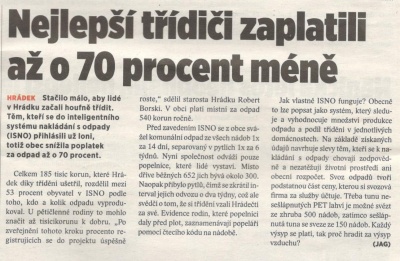 Nejlepší třídiči zaplatili až o 70% méně (Horizont 13. 6. 2017)