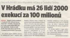 V Hrádku má 26 lidí 2000 exekucí za 100 milionů (Horizont 6. 6. 2017)