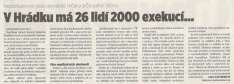 V Hrádku má 26 lidí 2000 exekucí za 100 milionů (Horizont 6. 6. 2017)