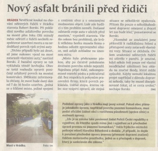 Nový asfalt bránili před řidiči (Hutník 19. 7. 2017)