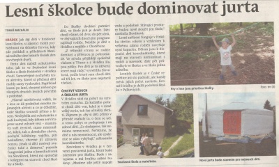 Lesní školce bude dominovat jurta (Hutník 9. 8. 2017)