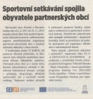 Sportovní setkávání spojila obyvatele partnerských obcí (Horizont 7. 11. 2017)